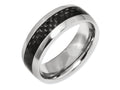 Chisel Titanium Black Carbon Fiber 8mm Polished Wedding Band