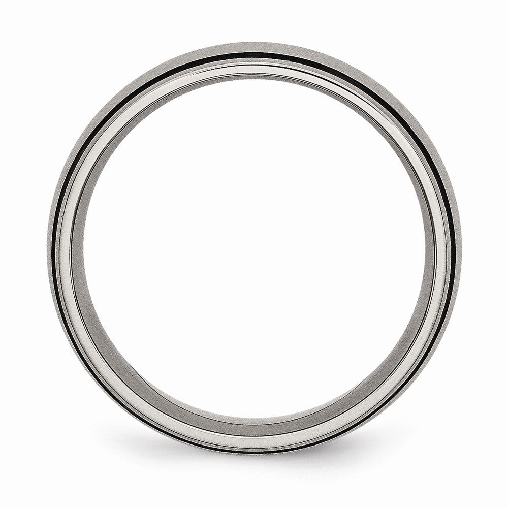 Chisel Titanium Black Rubber 8mm Brushed Wedding Band