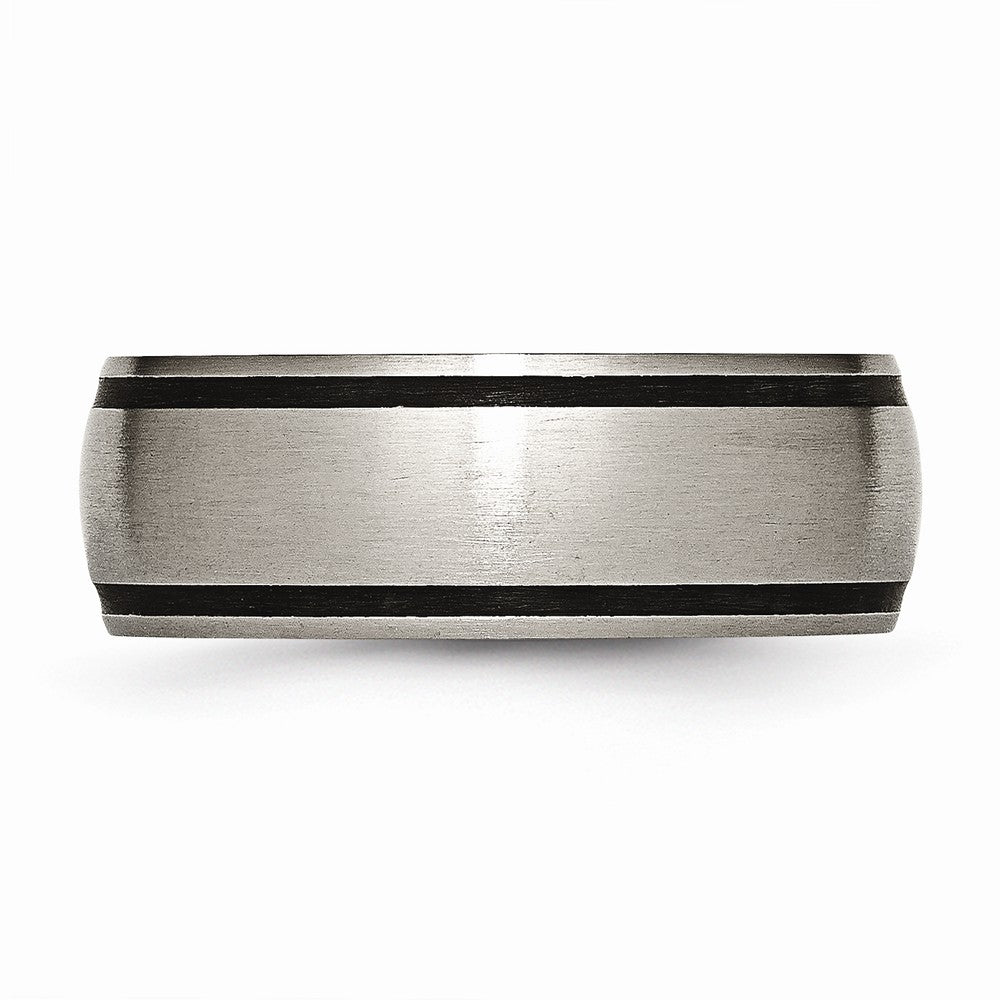 Chisel Titanium Black Rubber 8mm Brushed Wedding Band