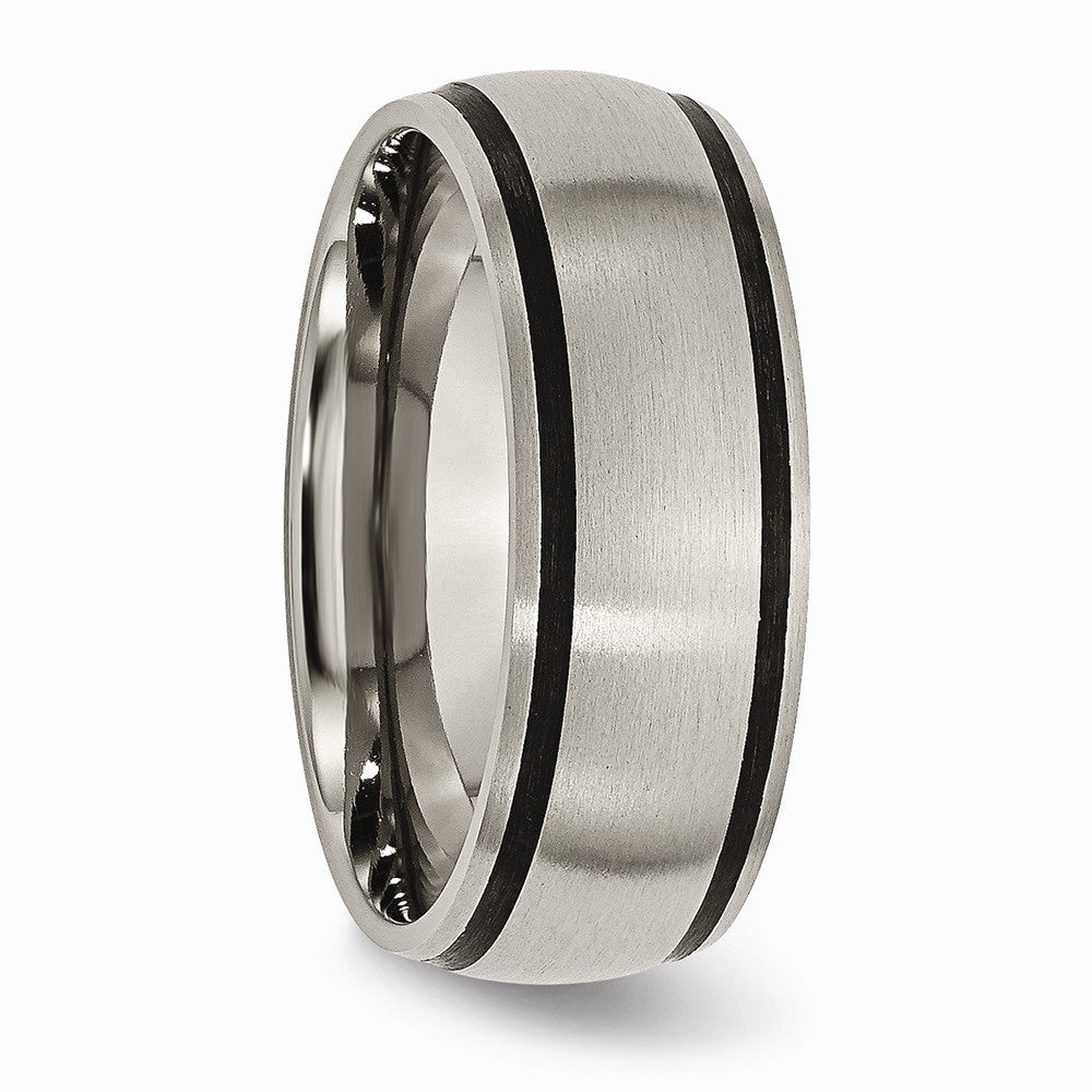 Chisel Titanium Black Rubber 8mm Brushed Wedding Band
