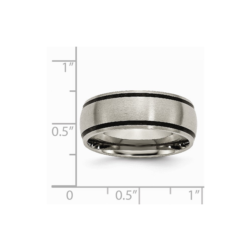 Chisel Titanium Black Rubber 8mm Brushed Wedding Band