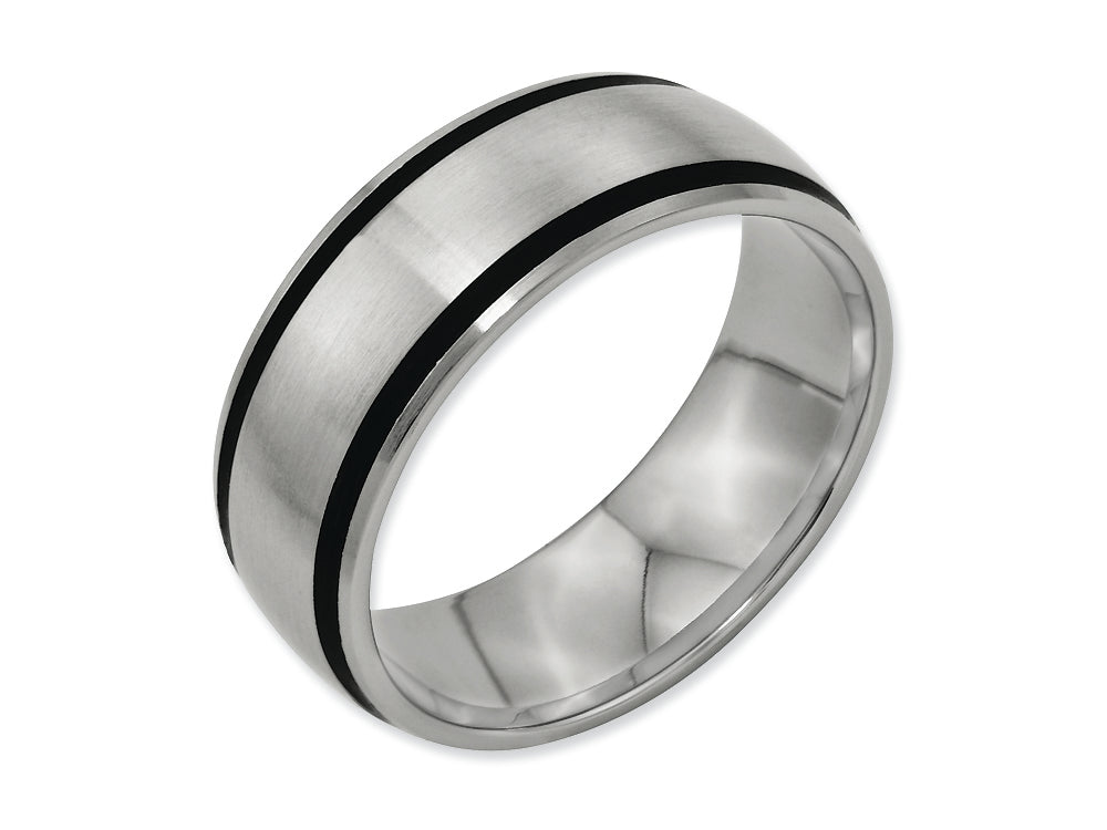 Chisel Titanium Black Rubber 8mm Brushed Wedding Band