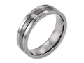 Chisel Titanium Grooved 6mm Brushed And Polished Wedding Band