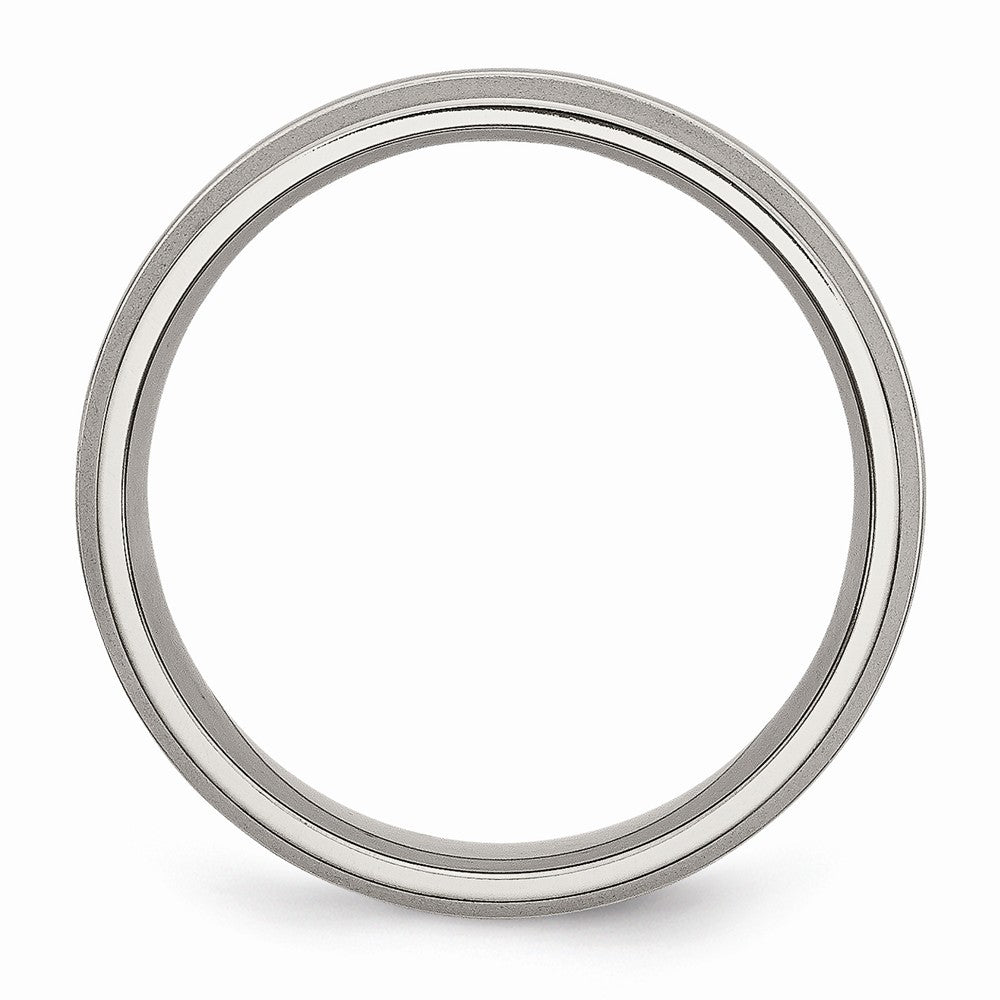 Chisel Titanium Grooved 6mm Brushed And Polished Wedding Band