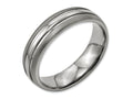 Chisel Titanium Grooved 6mm Brushed And Polished Wedding Band