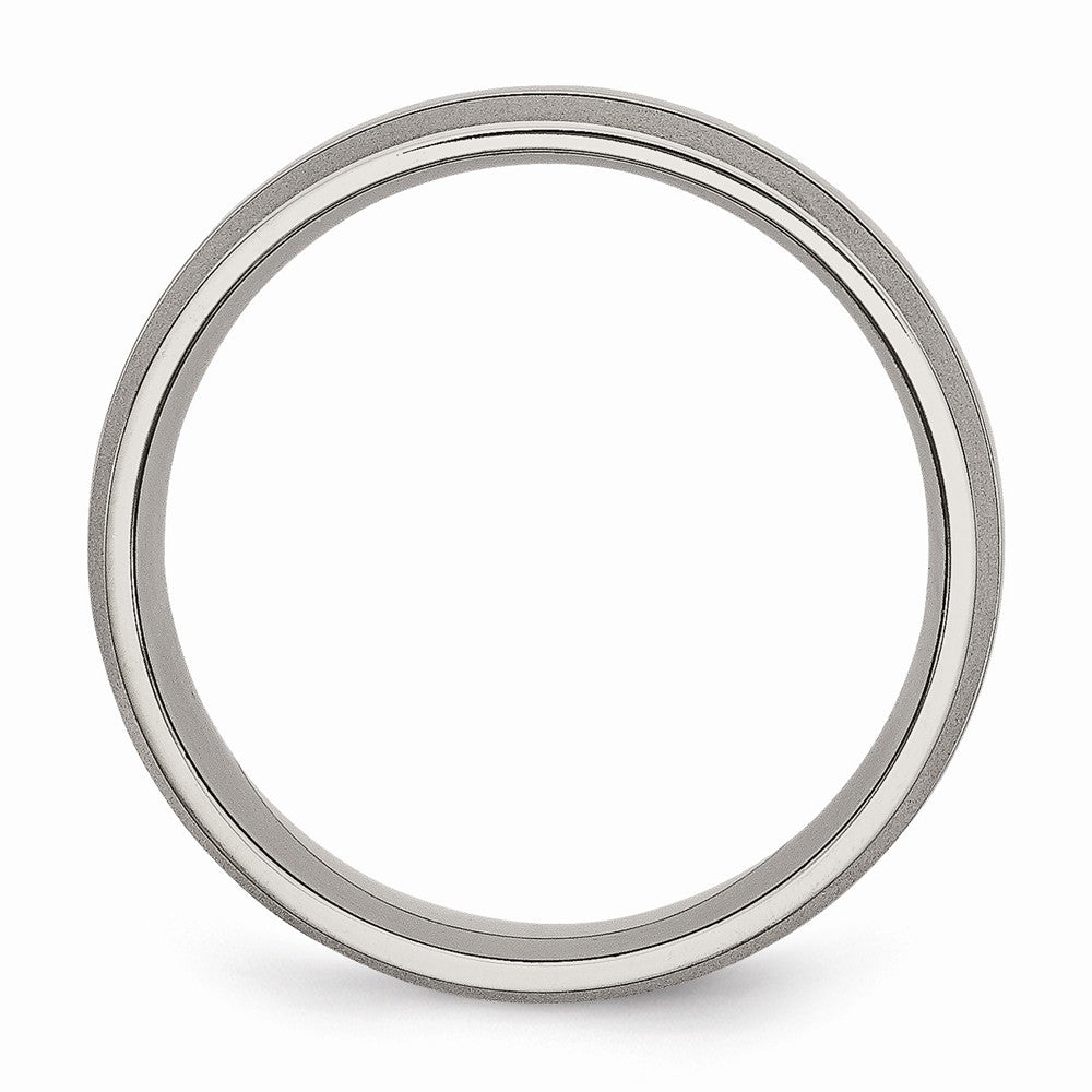Chisel Titanium Grooved 8mm Brushed And Polished Wedding Band