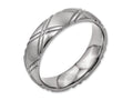 Chisel Titanium Criss-cross Design 6mm Brushed And Polished Wedding Band