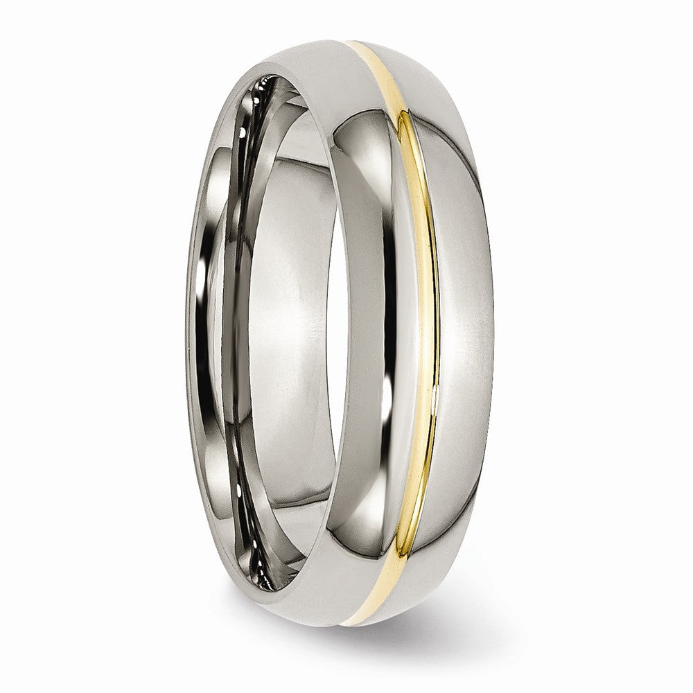 Chisel Titanium Yellow Ip-plated Grooved 6mm Polished Wedding Band