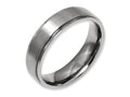 Chisel Titanium Ridged Edge 6mm Brushed And Polished Wedding Band