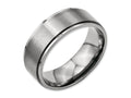 Chisel Titanium Ridged Edge 8mm Brushed And Polished Wedding Band