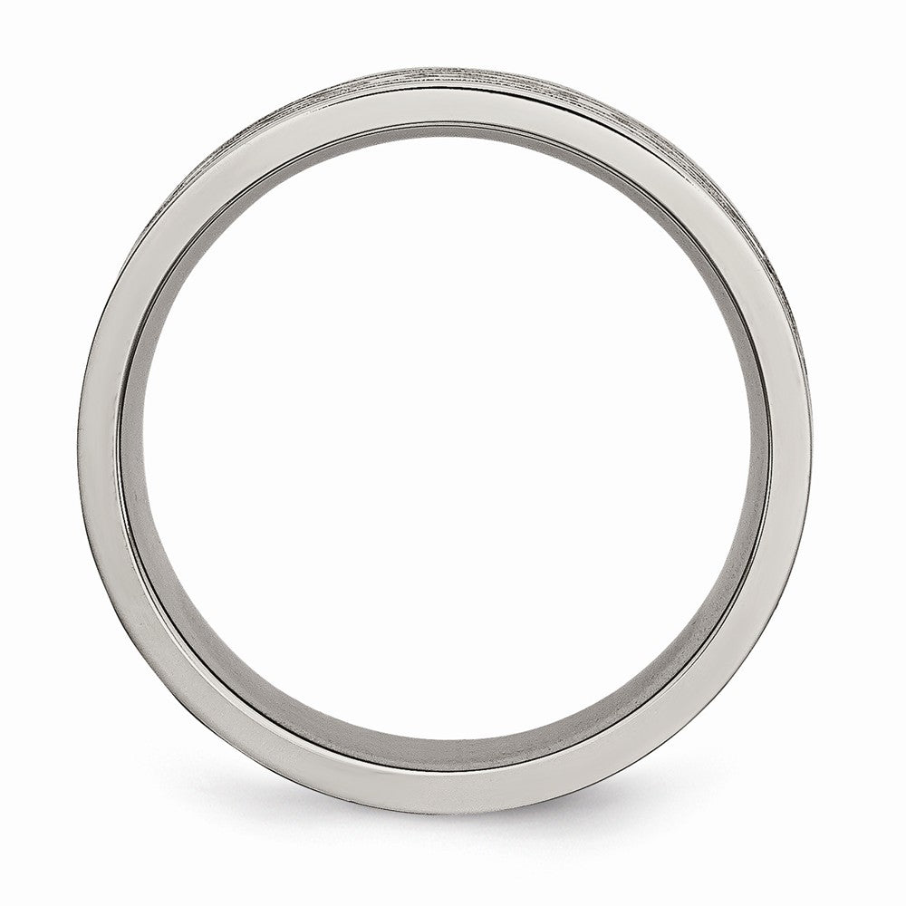 Chisel Titanium Flat Laser Etched Celtic Knot 6mm Polished Wedding Band