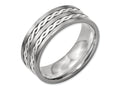 Chisel Titanium Sterling Silver Braided Inlay 8mm Brushed And Antiqued Wedding Band