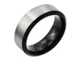 Chisel Titanium Beveled Edge Black Ip-plated 8mm Brushed Center Wedding Band