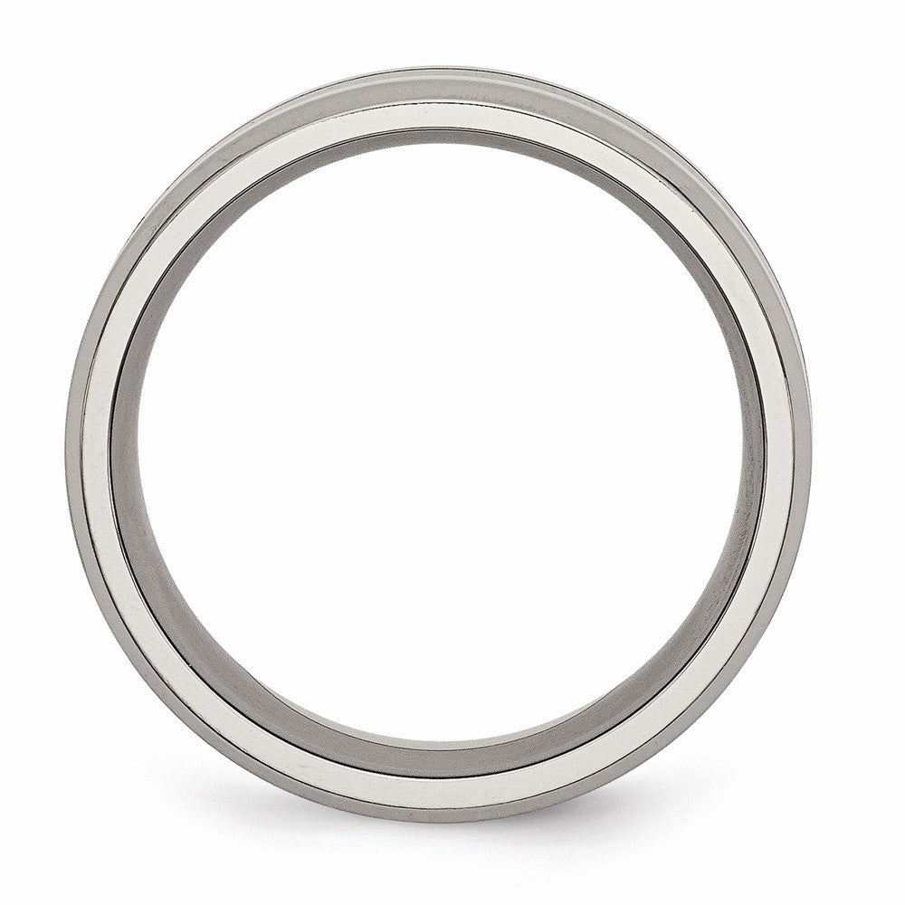 Chisel Titanium Black Enameled 8mm Polished Wedding Band
