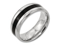 Chisel Titanium Black Enameled 8mm Polished Wedding Band