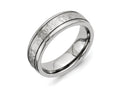 Chisel Titanium 7mm Grooved Edge Hammered And Polished Wedding Band