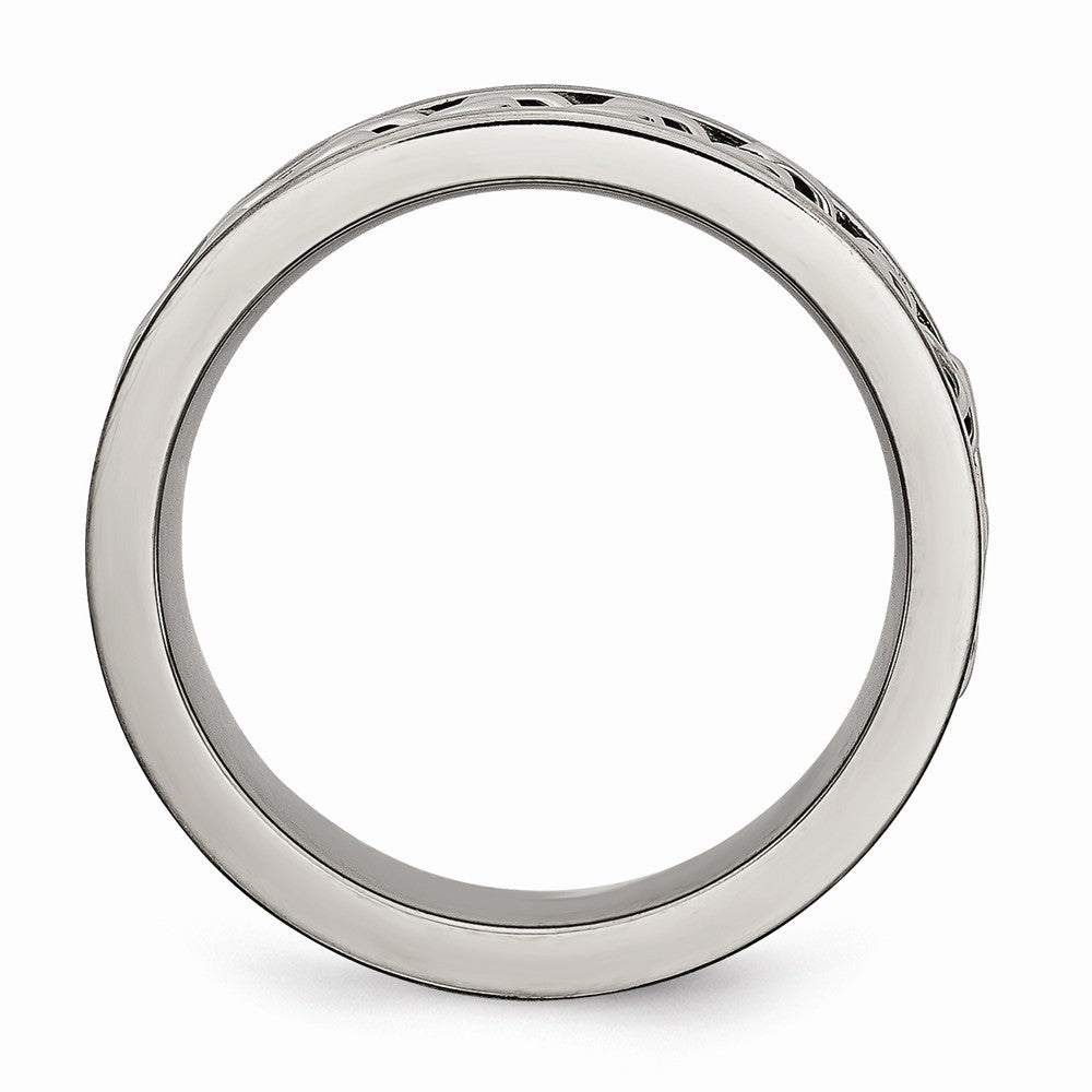 Chisel Titanium 7mm Chain Inlay Brushed Wedding Band