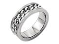 Chisel Titanium 7mm Chain Inlay Brushed Wedding Band