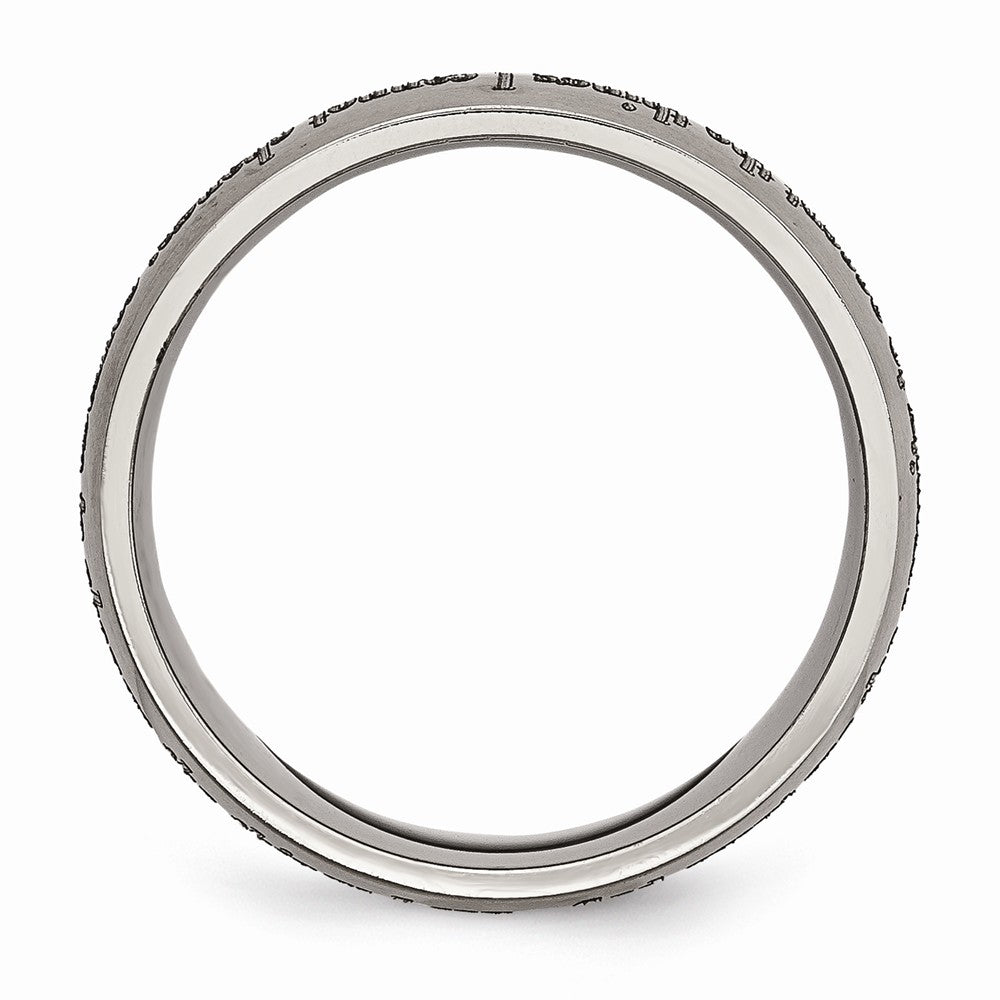 Chisel Titanium 8mm Laser Design Brushed Wedding Band