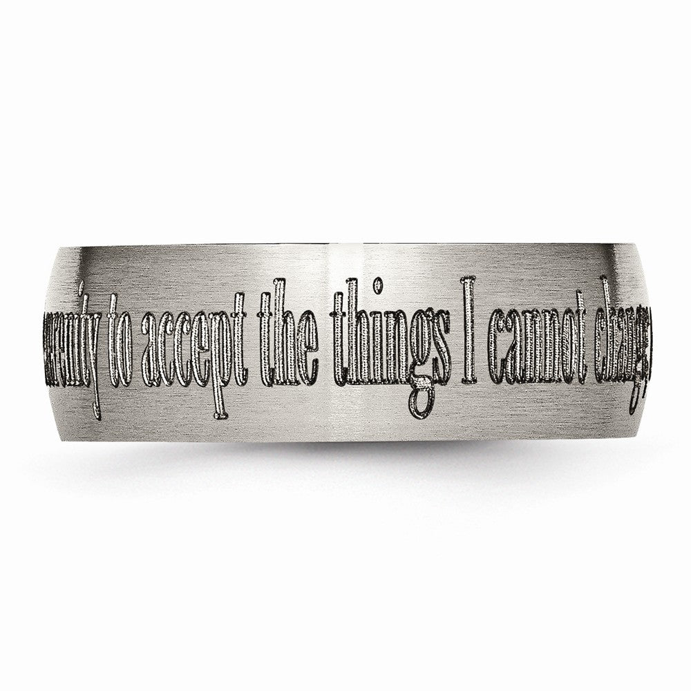 Chisel Titanium 8mm Laser Design Brushed Wedding Band