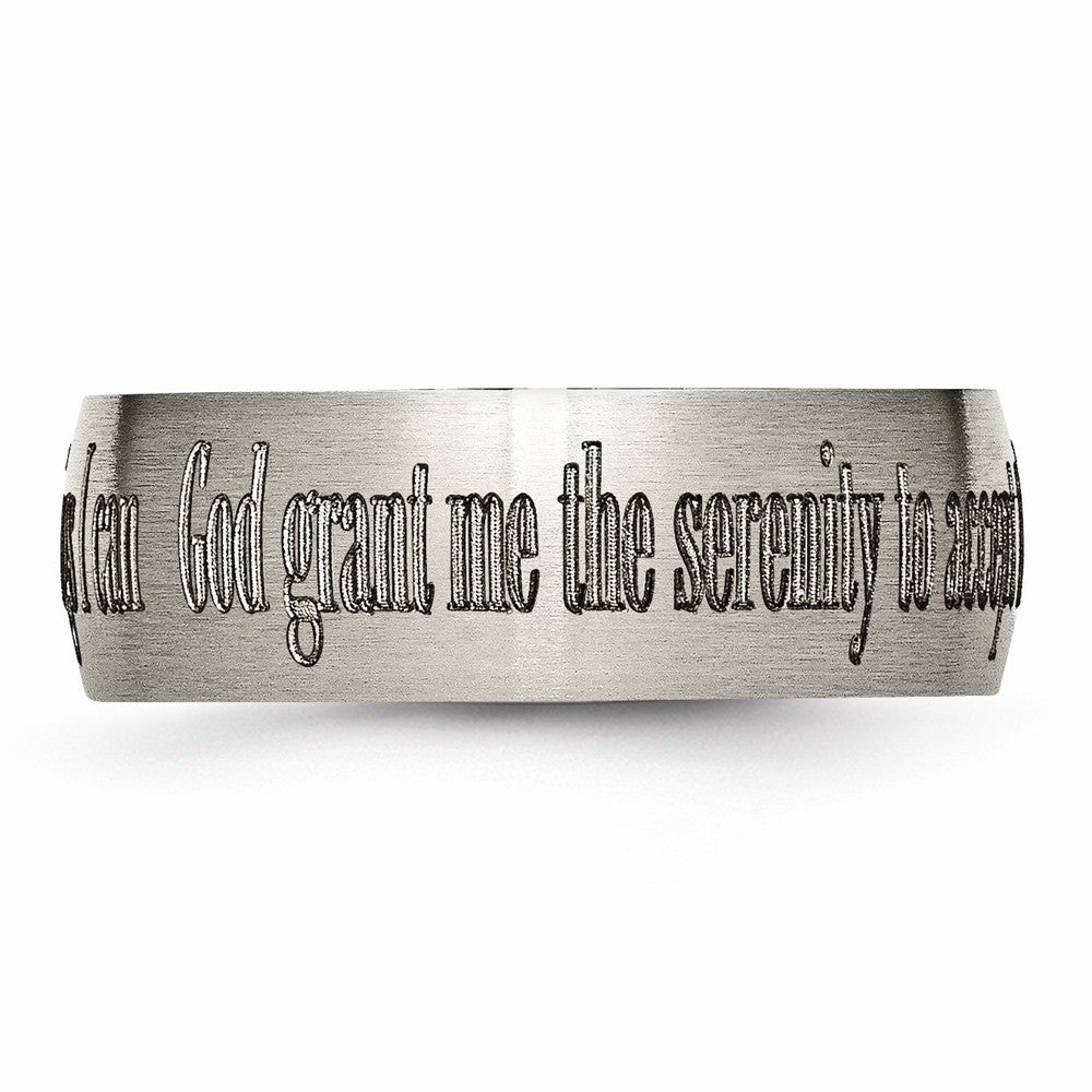 Chisel Titanium 8mm Laser Design Brushed Wedding Band