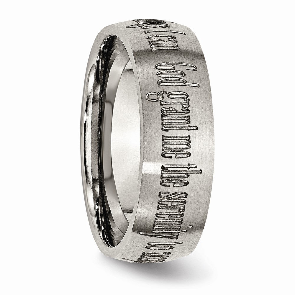 Chisel Titanium 8mm Laser Design Brushed Wedding Band