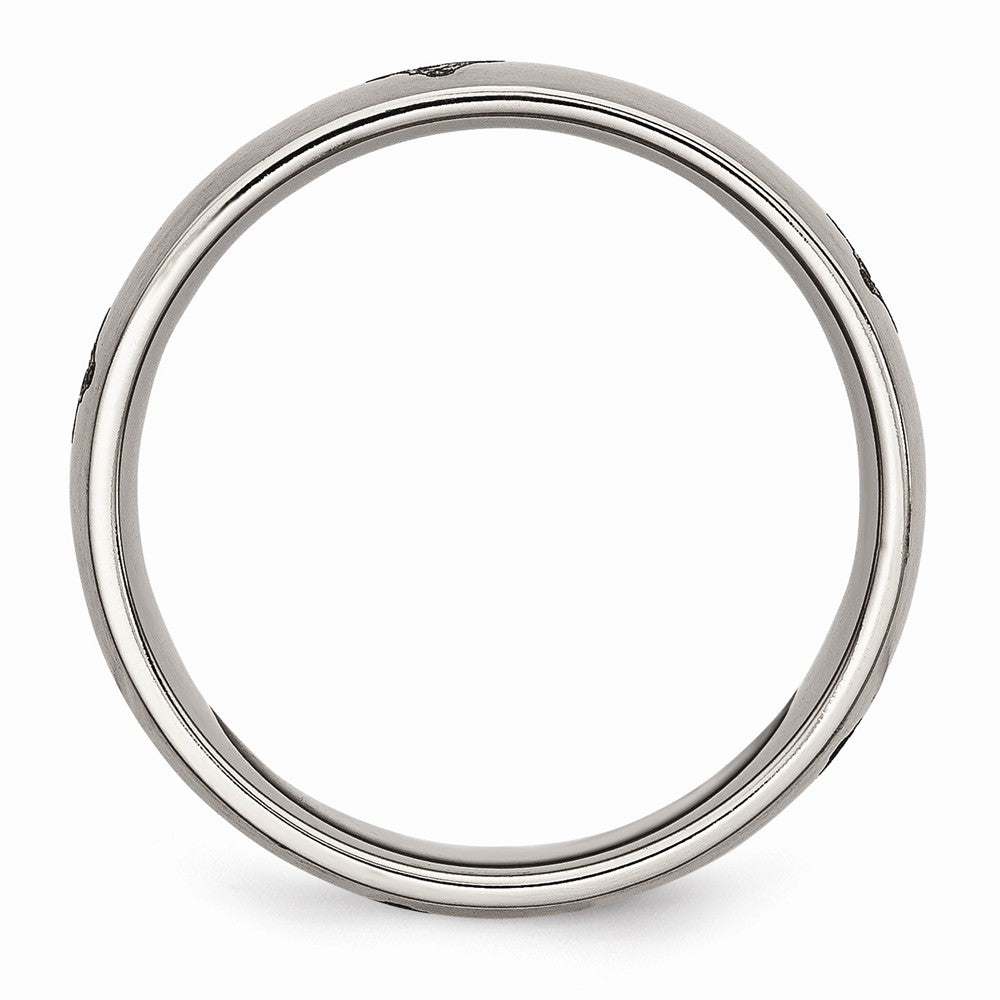 Chisel Titanium 8mm Laser Design Brushed Wedding Band