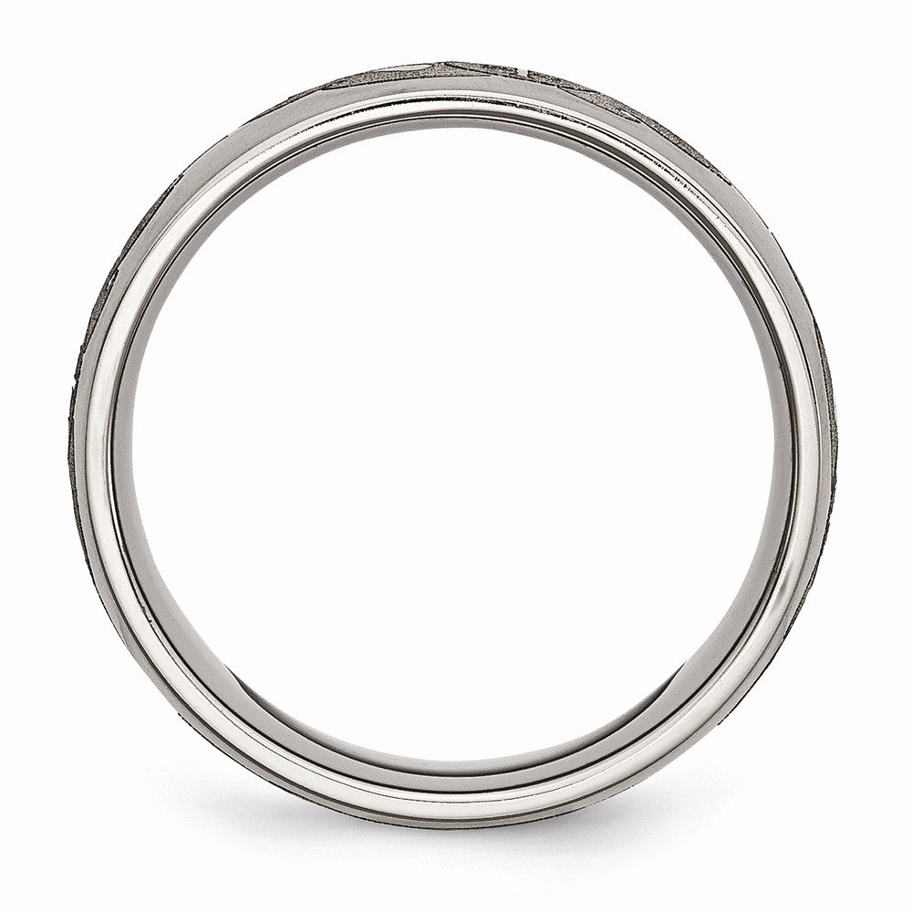 Chisel Titanium 8mm Laser Design Brushed Wedding Band