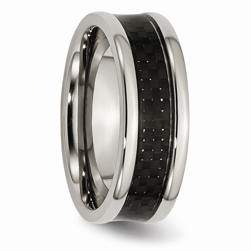 Chisel Titanium Black Carbon Fiber 8mm Polished Wedding Band