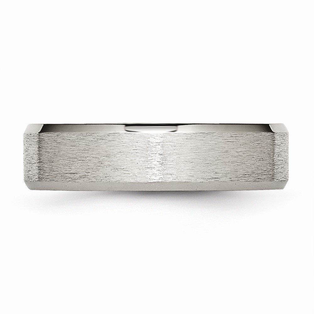 Chisel Titanium Beveled Edge 6mm Satin And Polished Wedding Band