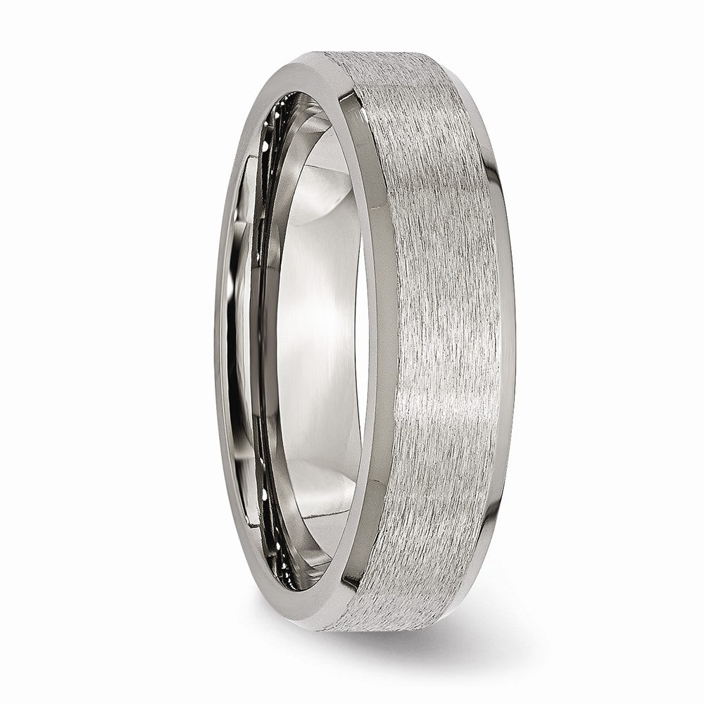 Chisel Titanium Beveled Edge 6mm Satin And Polished Wedding Band