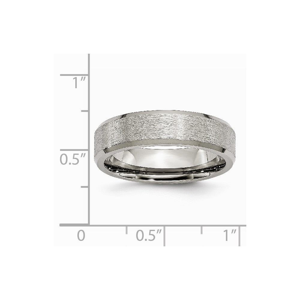 Chisel Titanium Beveled Edge 6mm Satin And Polished Wedding Band