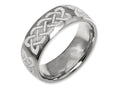 Chisel Titanium 8mm Laser Design Polished Wedding Band