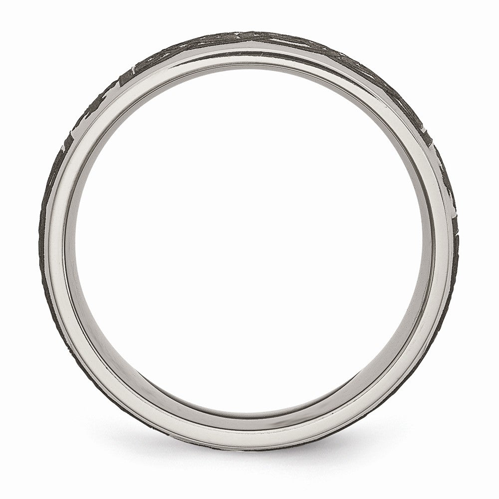 Chisel Titanium 8mm Laser Design Polished Wedding Band