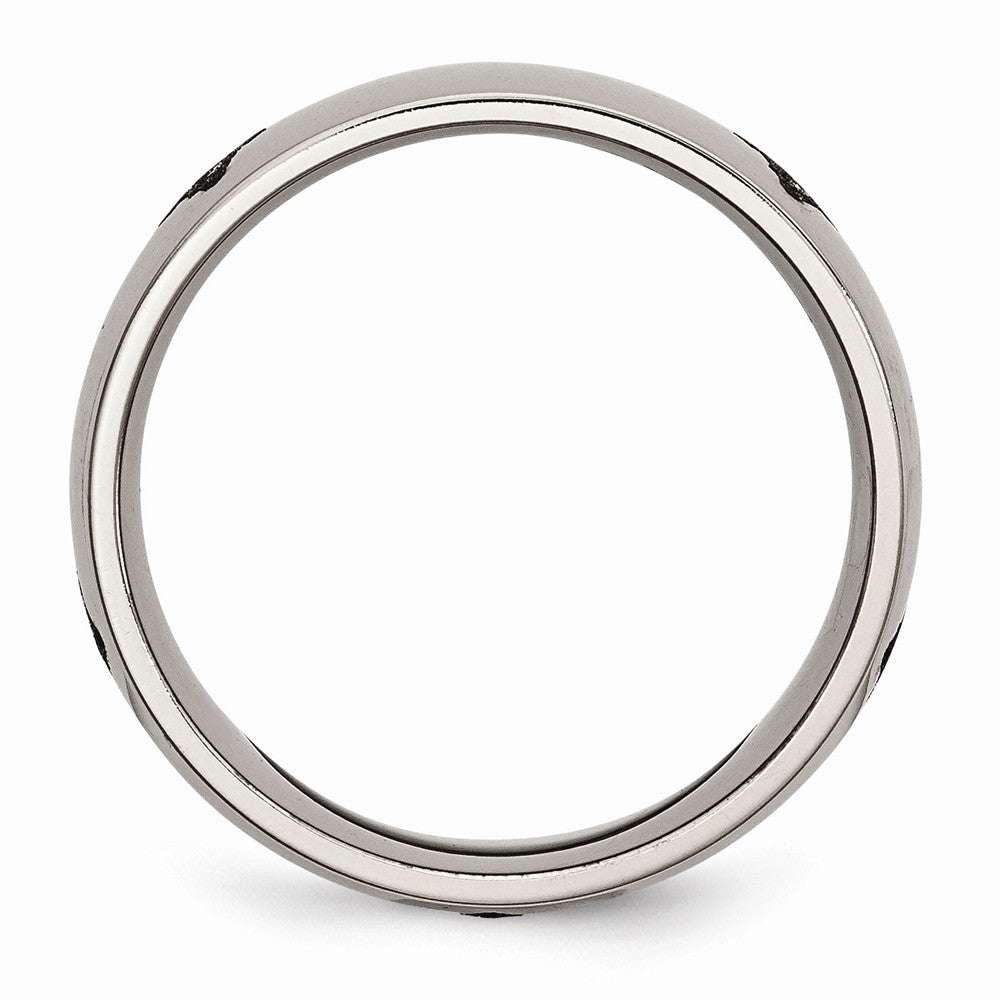 Chisel Titanium 8mm Laser Design Polished Wedding Band