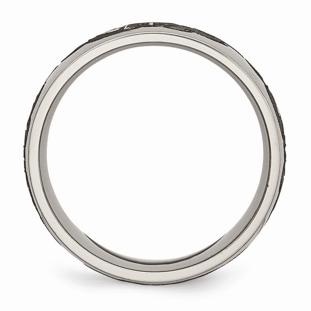 Chisel Titanium 8mm Laser Design Polished Wedding Band