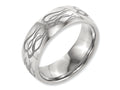Chisel Titanium 8mm Laser Design Polished Wedding Band