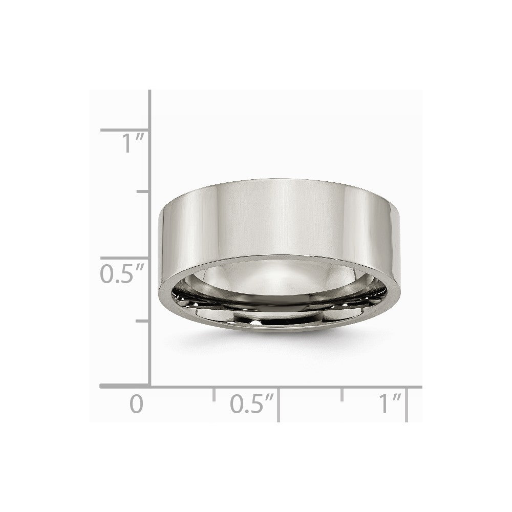 Chisel Titanium Flat 8mm Polished Wedding Band