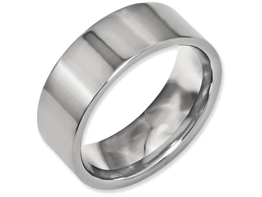 Chisel Titanium Flat 8mm Polished Wedding Band