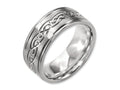 Chisel Titanium 9mm Scroll Design Brushed And Polished Wedding Band