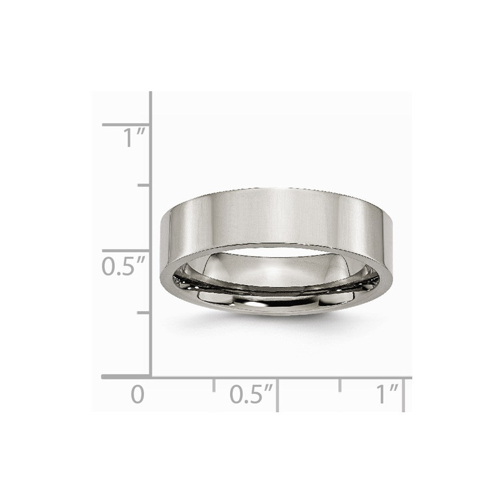 Chisel Titanium Flat 6mm Polished Wedding Band