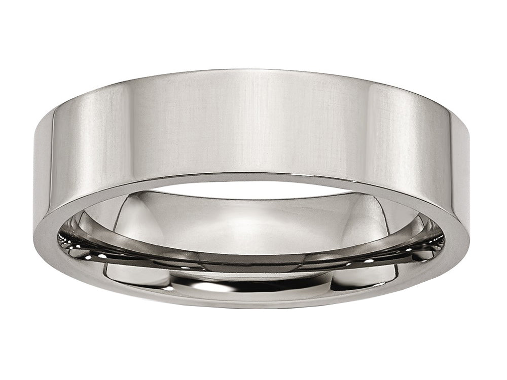 Chisel Titanium Flat 6mm Polished Wedding Band