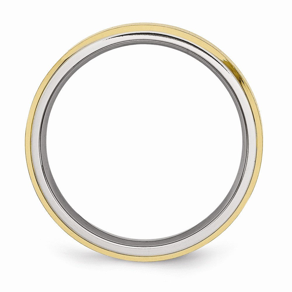 Chisel Titanium 5mm Yellow Ip-plated Beveled Edge Brushed/polished Wedding Band