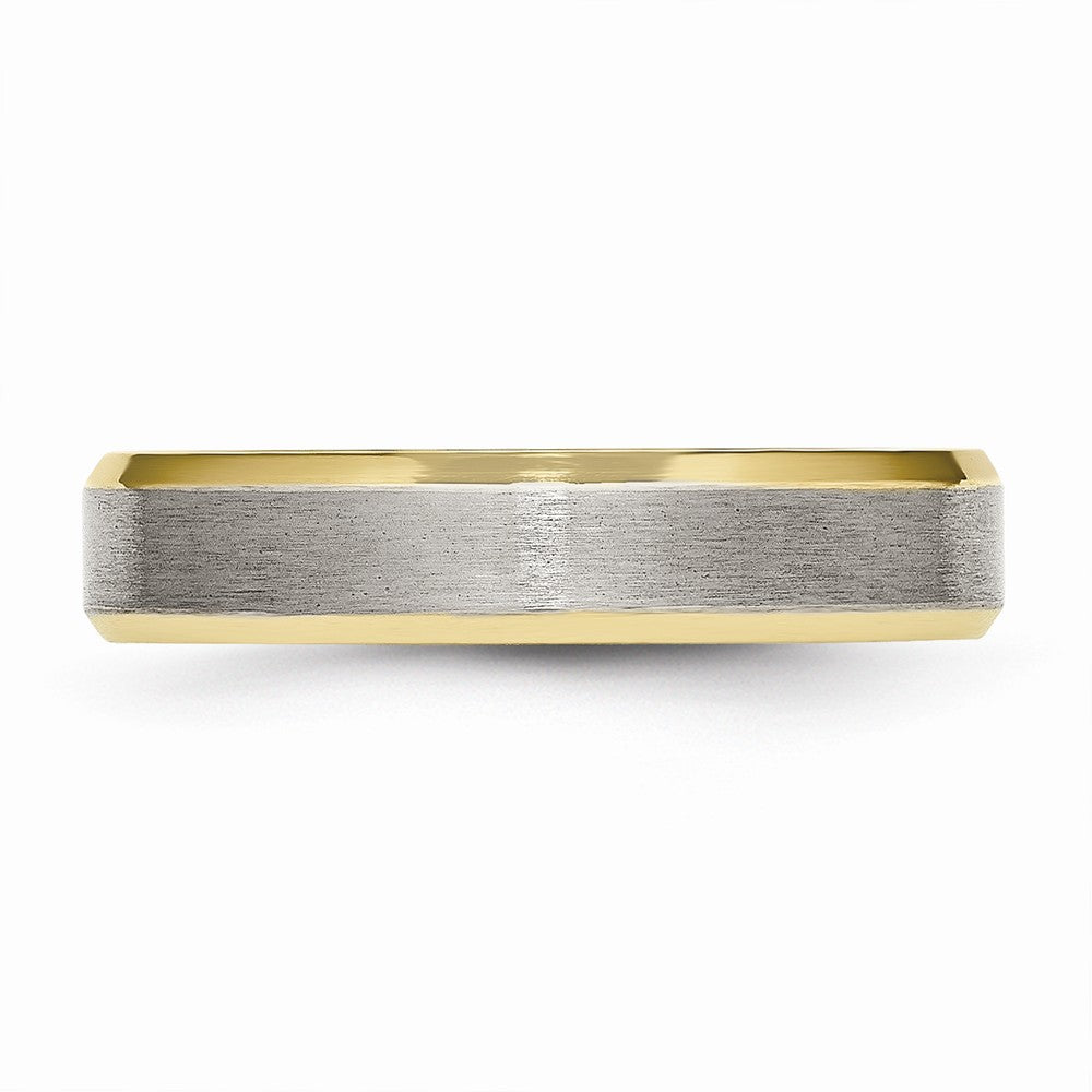 Chisel Titanium 5mm Yellow Ip-plated Beveled Edge Brushed/polished Wedding Band