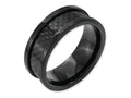 Chisel Titanium 9mm Black Ip-plated W/carbon Fiber Inlay Polished Wedding Band