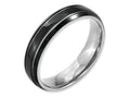 Chisel Titanium Grooved 6mm Black Ip-plated Polished Wedding Band