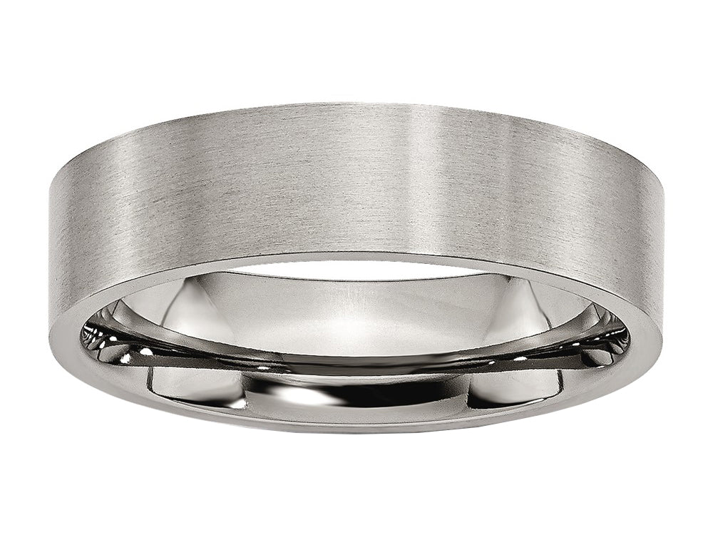 Chisel Titanium Flat 6mm Brushed Wedding Band