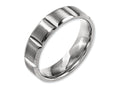 Chisel Titanium 6mm Grooved Satin And Polished Wedding Band