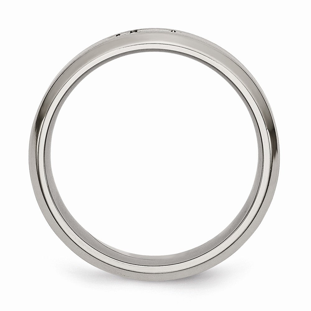 Chisel Titanium Cross Design 6mm Satin Beveled Edge Wedding Band