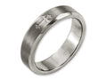 Chisel Titanium Cross Design 6mm Satin Beveled Edge Wedding Band